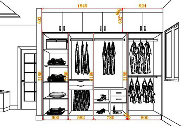 衣柜內(nèi)部格局展開圖 衣柜內(nèi)部格局展開圖